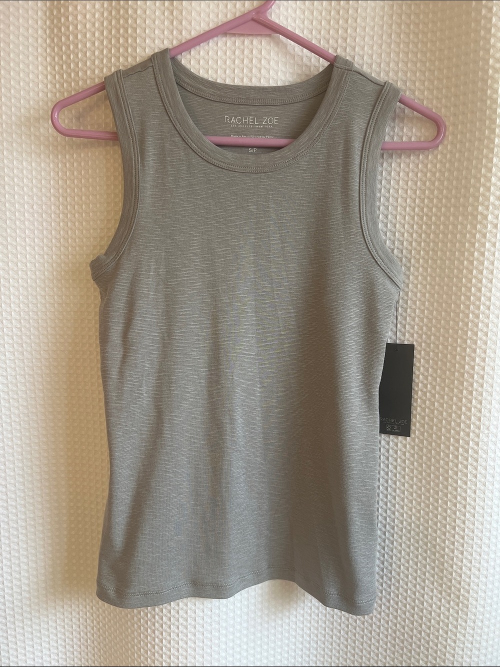 Rachel Zoe Soft Gray Ribbed Tank